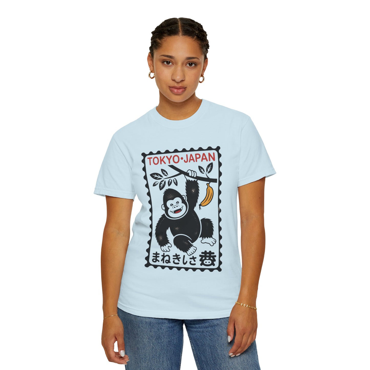 Tokyo Banana Gorilla Tee – Japanese Stamp-Inspired Comfort Colors T-Shirt