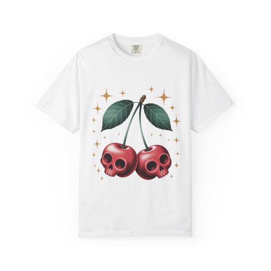Cherry Skulls Tee – Dark Fruit Comfort Colors Graphic T-Shirt