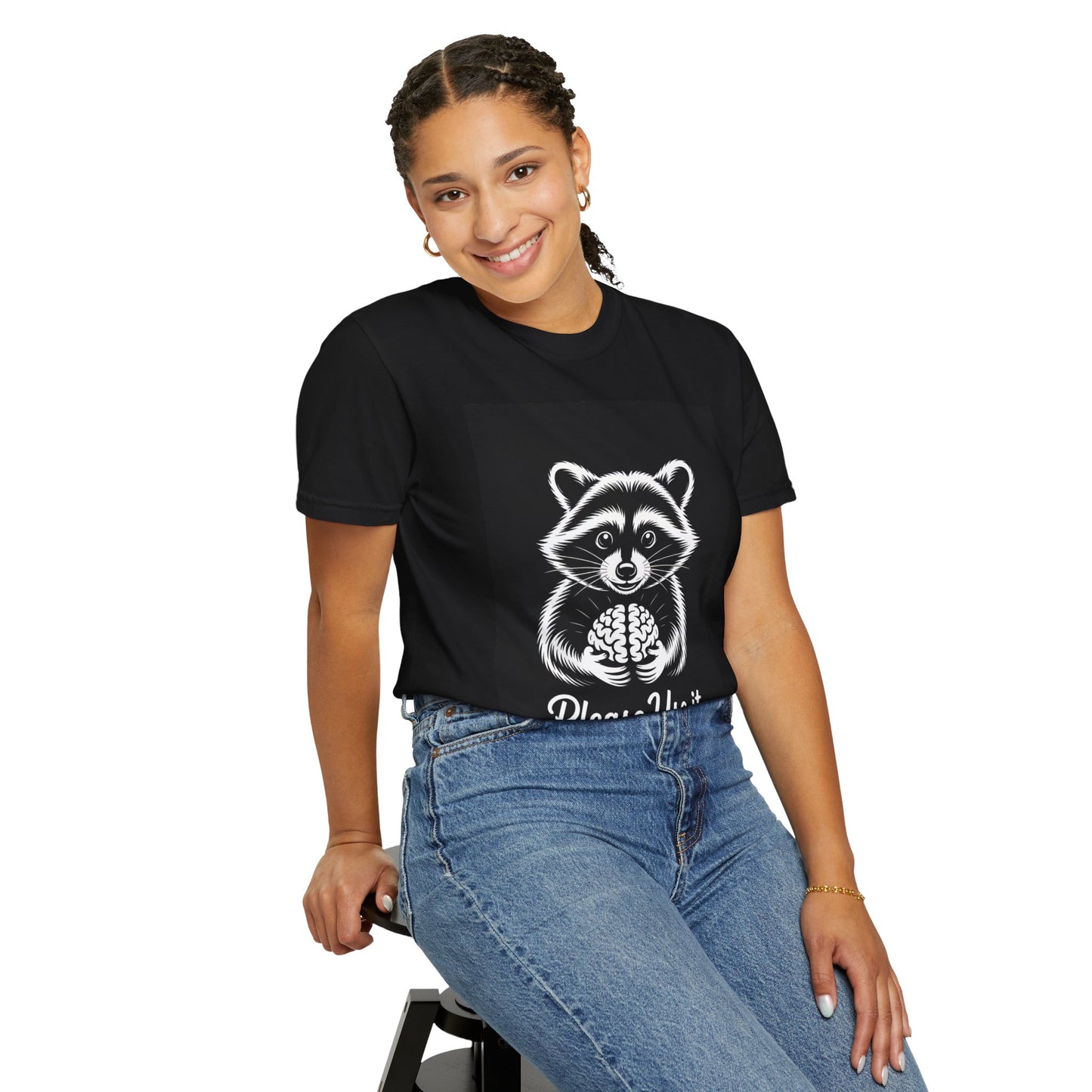 Please Use It Raccoon Tee – Whimsical Brain Reminder Comfort Colors T-Shirt