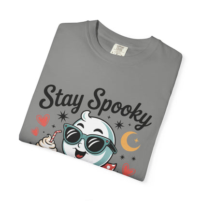 Stay Spooky Sweetheart Tee – Retro Ghost Milkshake Comfort Colors T-Shirt