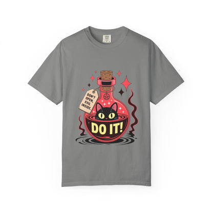 Evil Cat Potion Tee – Gothic Bottle Familiar Comfort Colors T-Shirt