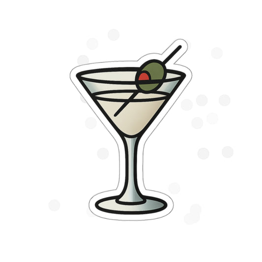 Martini Glass Sticker – Minimalist Cocktail Tattoo Style Vinyl Decal