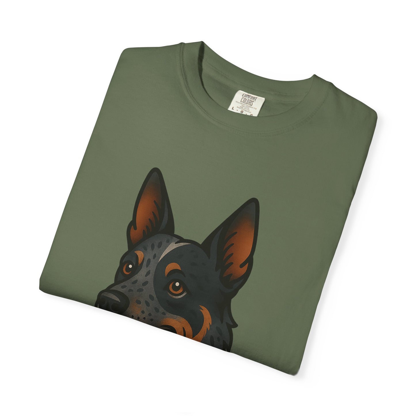 Australian Cattle Dog Floral Tattoo Tee – Comfort Colors Unisex Garment-Dyed T-Shirt