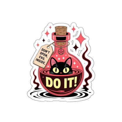 Evil Cat Potion Sticker – Die-Cut Vinyl Sticker