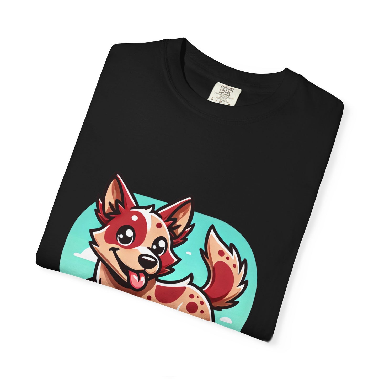 Playful Red Heeler Cartoon Dog T-Shirt – Comfort Colors Unisex Garment-Dyed Tee