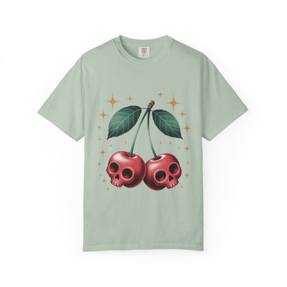 Cherry Skulls Tee – Dark Fruit Comfort Colors Graphic T-Shirt