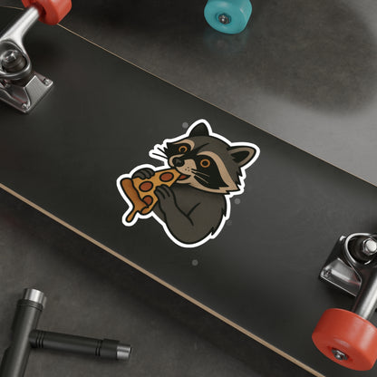 Pizza Raccoon Sticker – Mischievous Tattoo Style Vinyl Decal