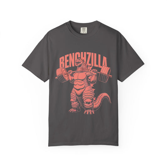 Benchzilla Gym Tee – Godzilla Lifting Parody Shirt