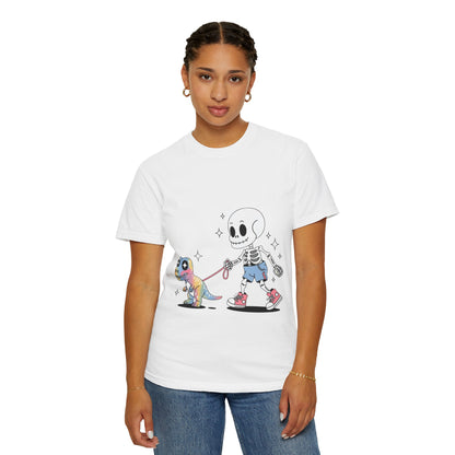 Dino Walk Tee – Skeleton Walking Rainbow Dinosaur Shirt