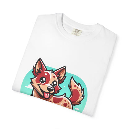 Playful Red Heeler Cartoon Dog T-Shirt – Comfort Colors Unisex Garment-Dyed Tee