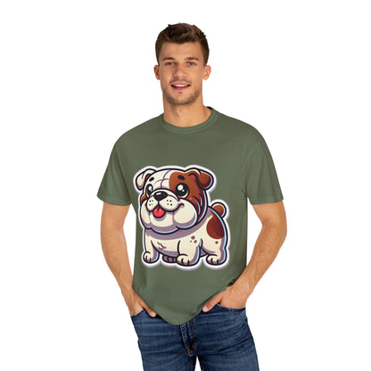 Cute English Bulldog Cartoon T-Shirt – Comfort Colors Unisex Garment-Dyed Tee