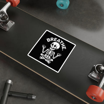 Breathe Skeleton Yoga Sticker – Die-Cut Vinyl Sticker