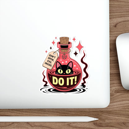 Evil Cat Potion Sticker – Die-Cut Vinyl Sticker
