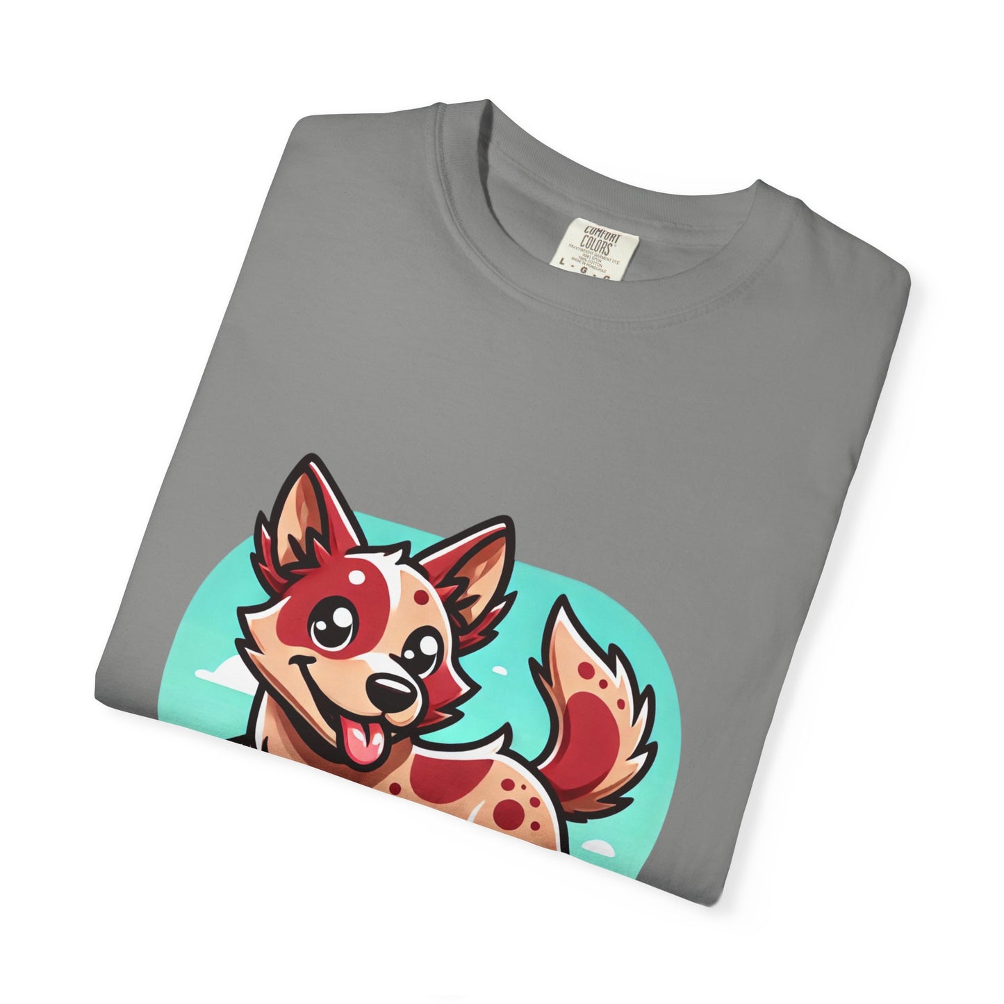 Playful Red Heeler Cartoon Dog T-Shirt – Comfort Colors Unisex Garment-Dyed Tee