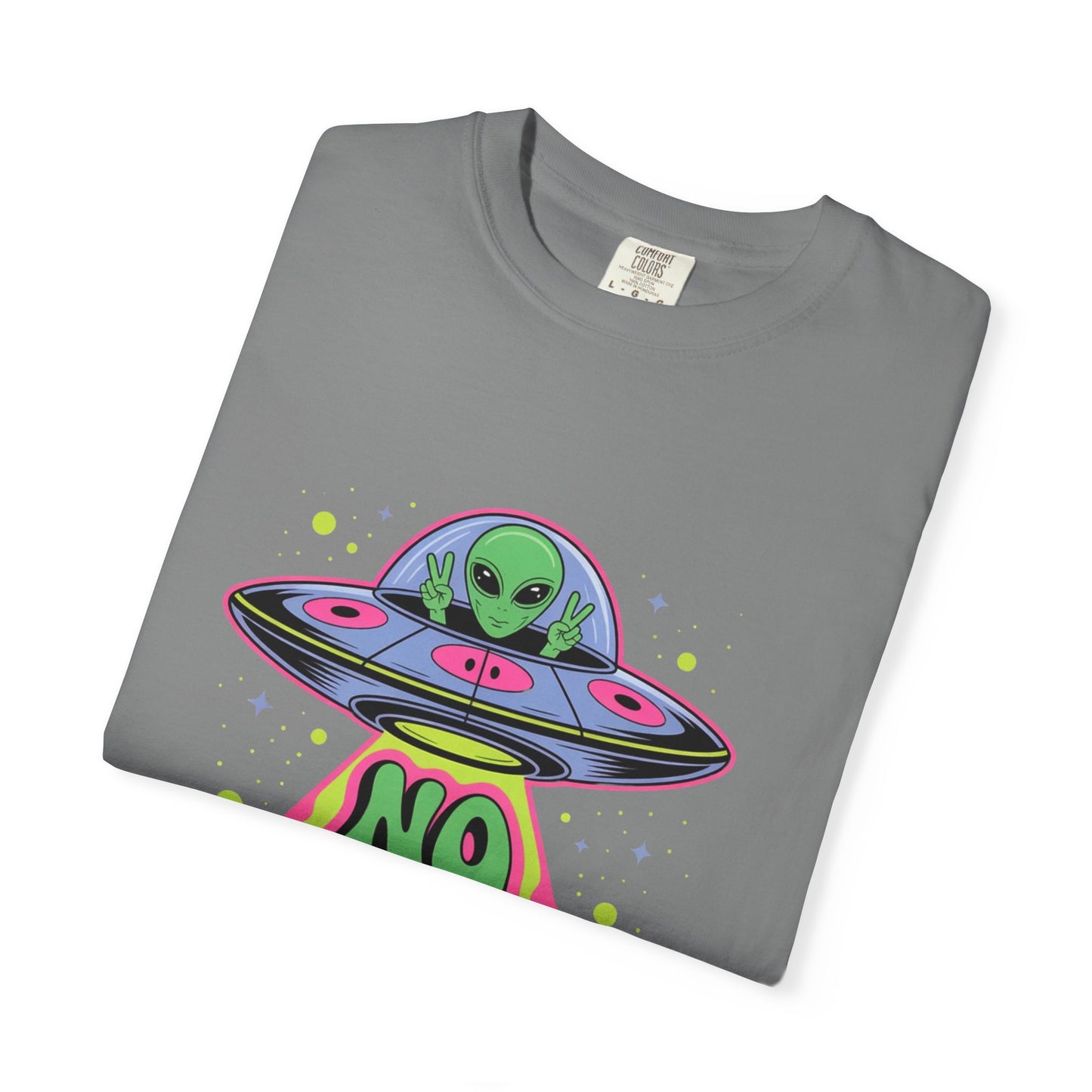 No Bad Trips Alien Tee – Psychedelic UFO Comfort Colors Shirt