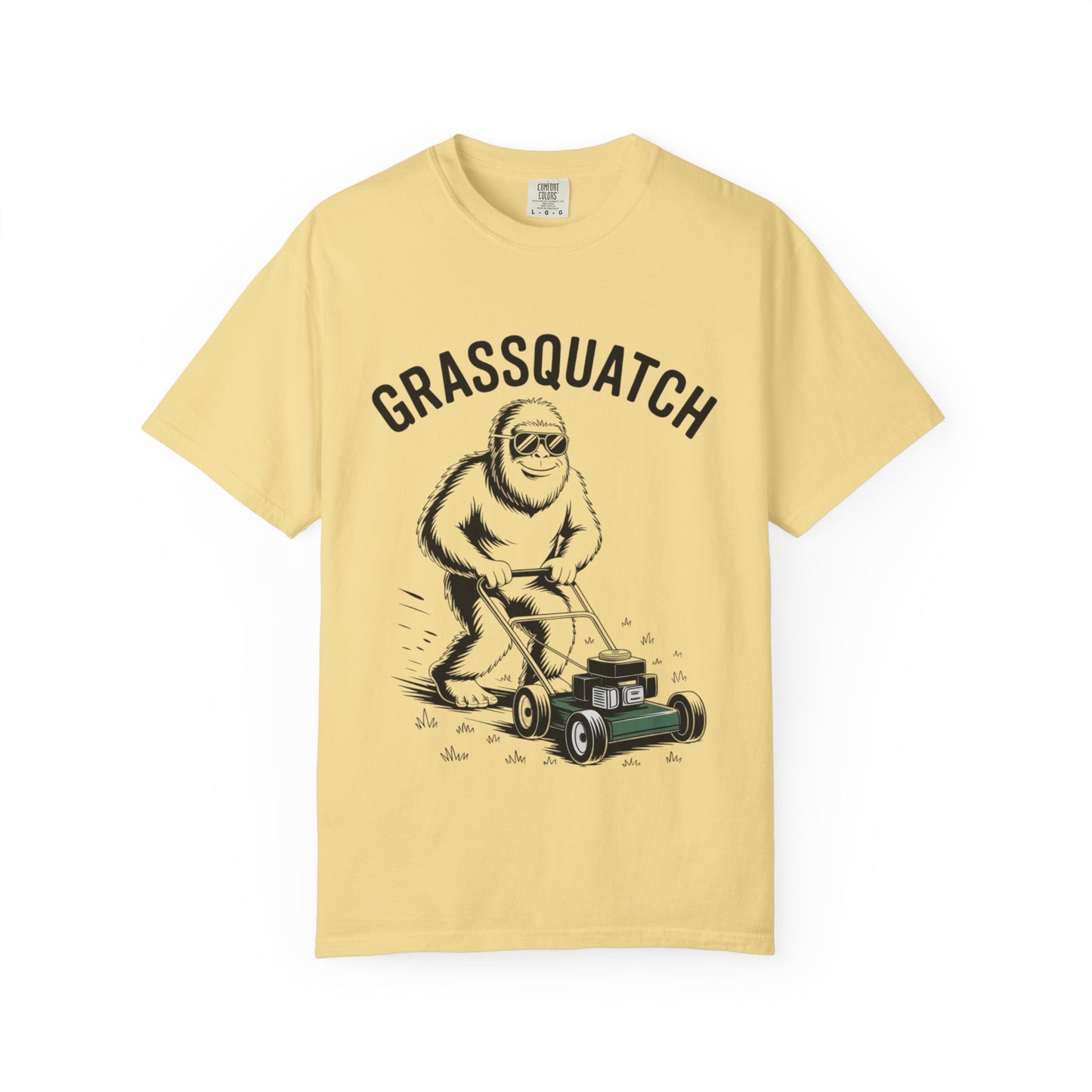 Grassquatch Lawn Mowing Tee – Funny Bigfoot Yardwork Shirt