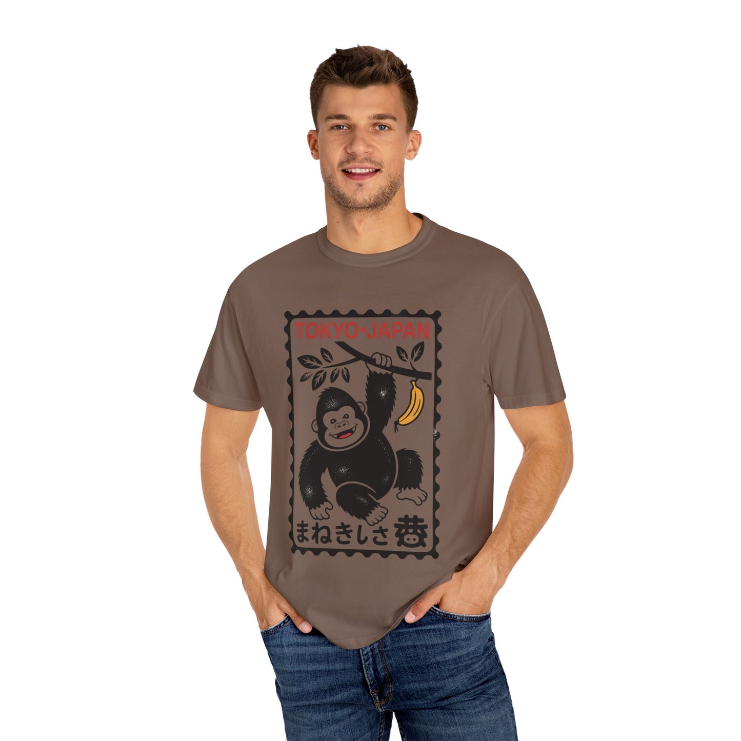 Tokyo Banana Gorilla Tee – Japanese Stamp-Inspired Comfort Colors T-Shirt