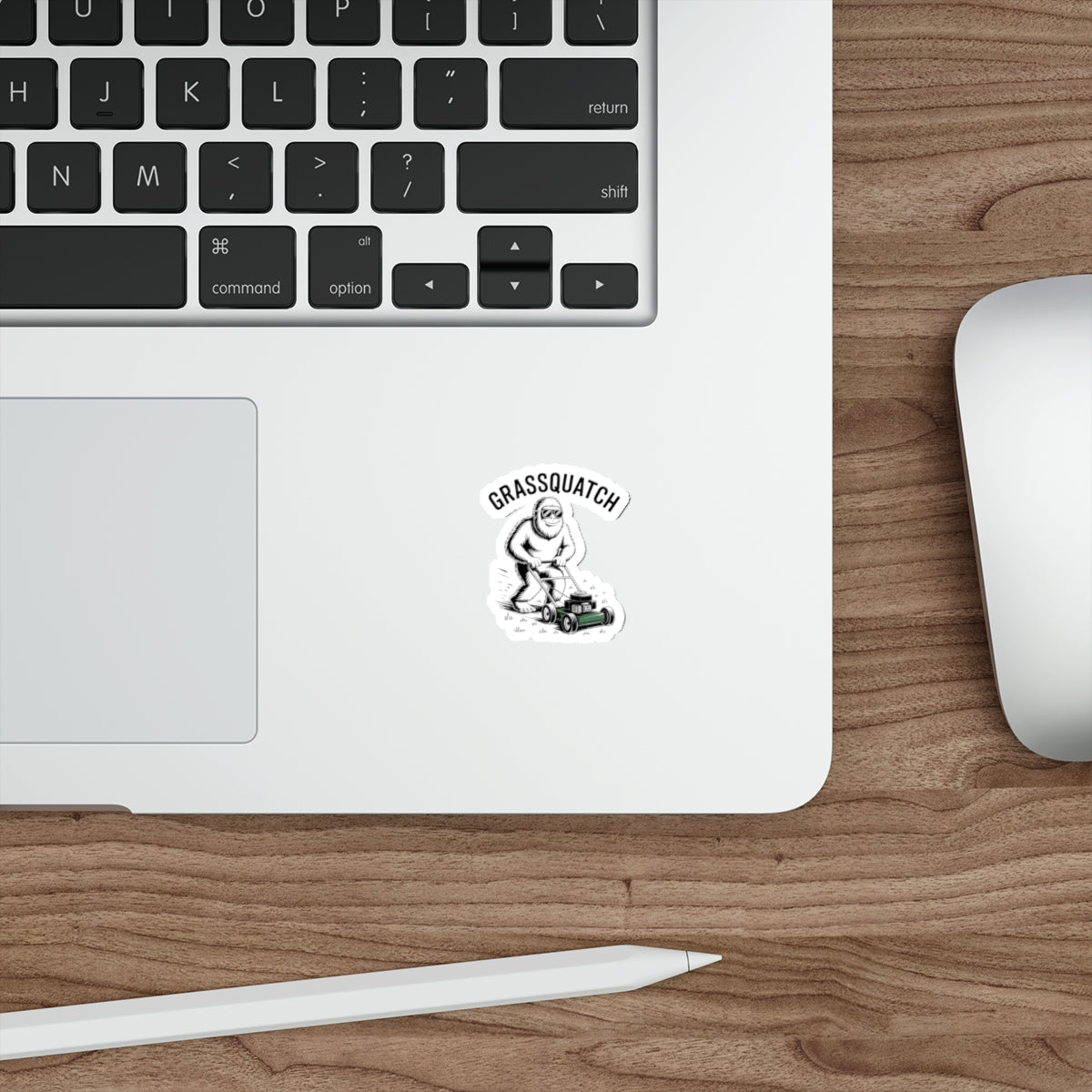 Grassquatch Lawn Mowing Sticker – Die-Cut Vinyl Sticker