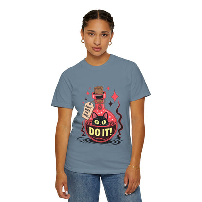 Evil Cat Potion Tee – Gothic Bottle Familiar Comfort Colors T-Shirt