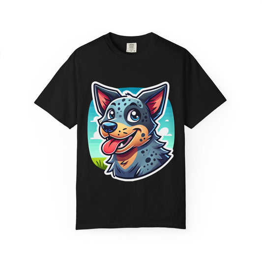 Happy Blue Heeler Cartoon Dog T-Shirt – Comfort Colors Unisex Garment-Dyed Tee