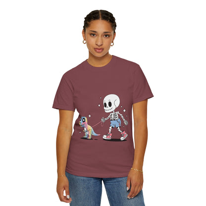 Dino Walk Tee – Skeleton Walking Rainbow Dinosaur Shirt