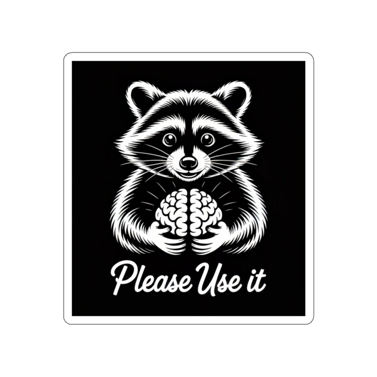 Please Use It Raccoon Sticker – Die-Cut Vinyl Sticker