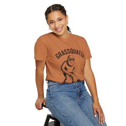 Grassquatch Lawn Mowing Tee – Funny Bigfoot Yardwork Shirt