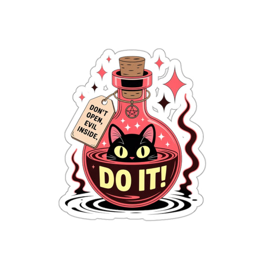 Evil Cat Potion Sticker – Die-Cut Vinyl Sticker