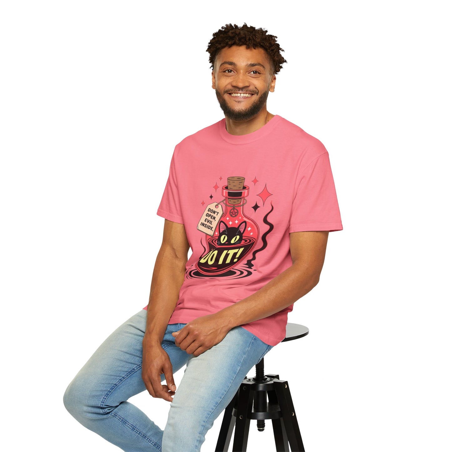 Evil Cat Potion Tee – Gothic Bottle Familiar Comfort Colors T-Shirt