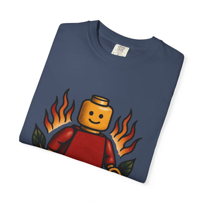 Lego Flame Rose Tattoo Tee – Comfort Colors Unisex Garment-Dyed T-Shirt