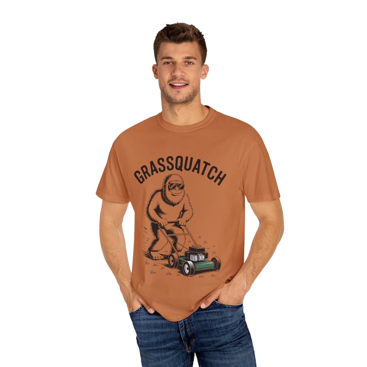 Grassquatch Lawn Mowing Tee – Funny Bigfoot Yardwork Shirt