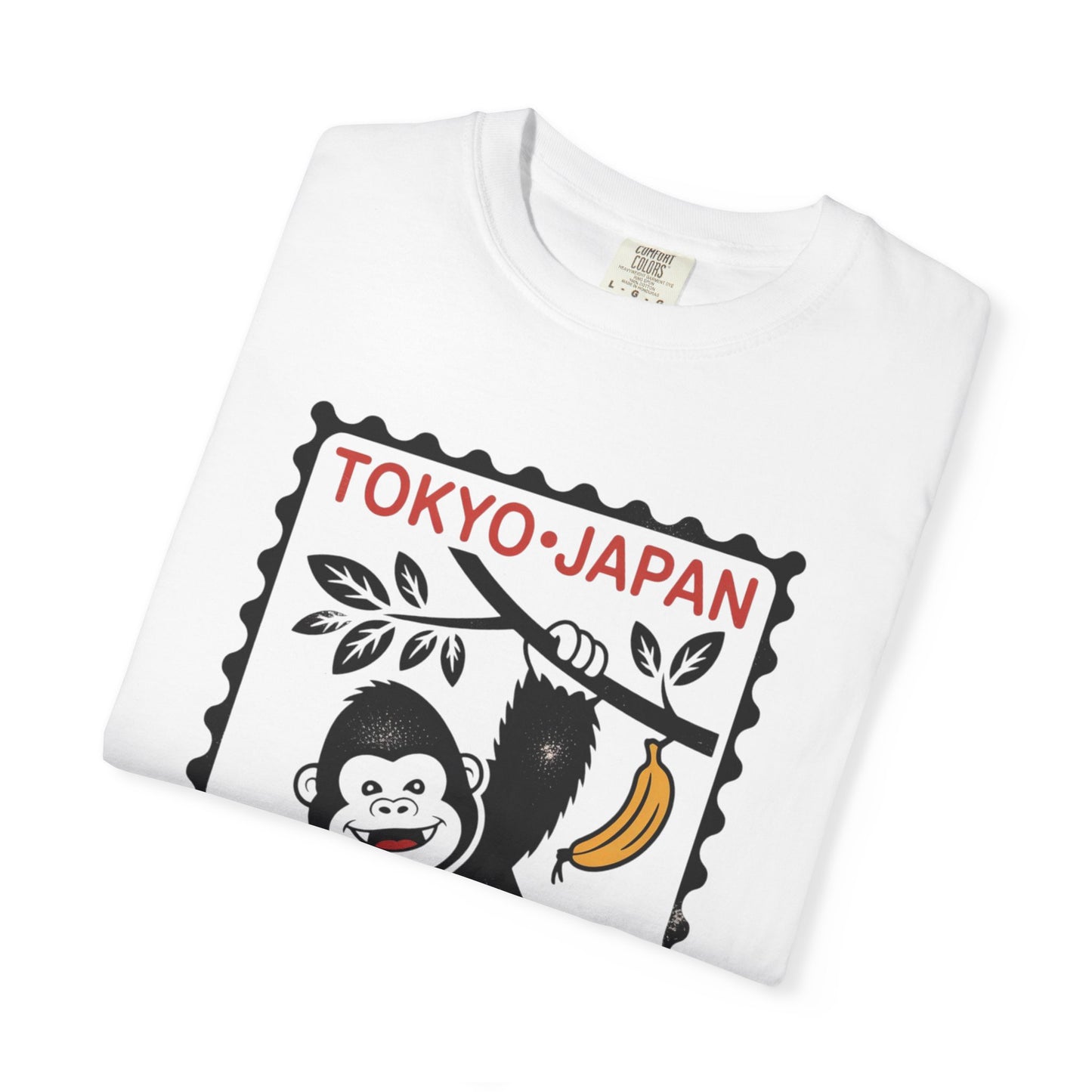 Tokyo Banana Gorilla Tee – Japanese Stamp-Inspired Comfort Colors T-Shirt