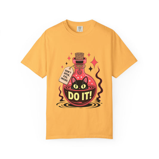 Evil Cat Potion Tee – Gothic Bottle Familiar Comfort Colors T-Shirt