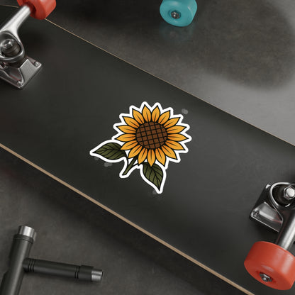 Sunflower Tattoo Sticker – Bold Flash Floral Vinyl Decal