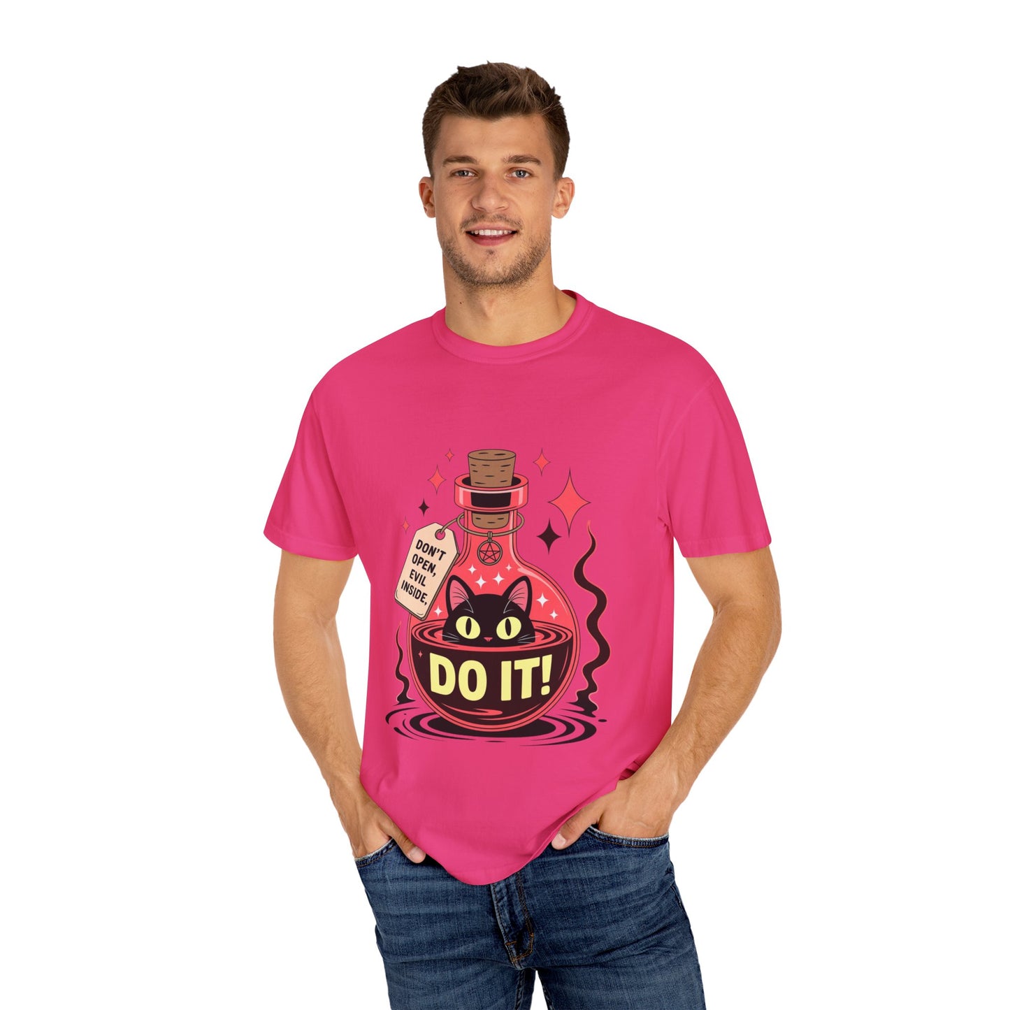 Evil Cat Potion Tee – Gothic Bottle Familiar Comfort Colors T-Shirt