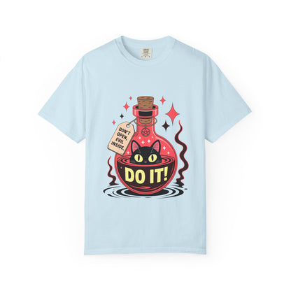 Evil Cat Potion Tee – Gothic Bottle Familiar Comfort Colors T-Shirt