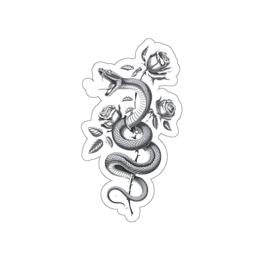 Snake and Rose Sticker – Die-Cut Vinyl Sticker