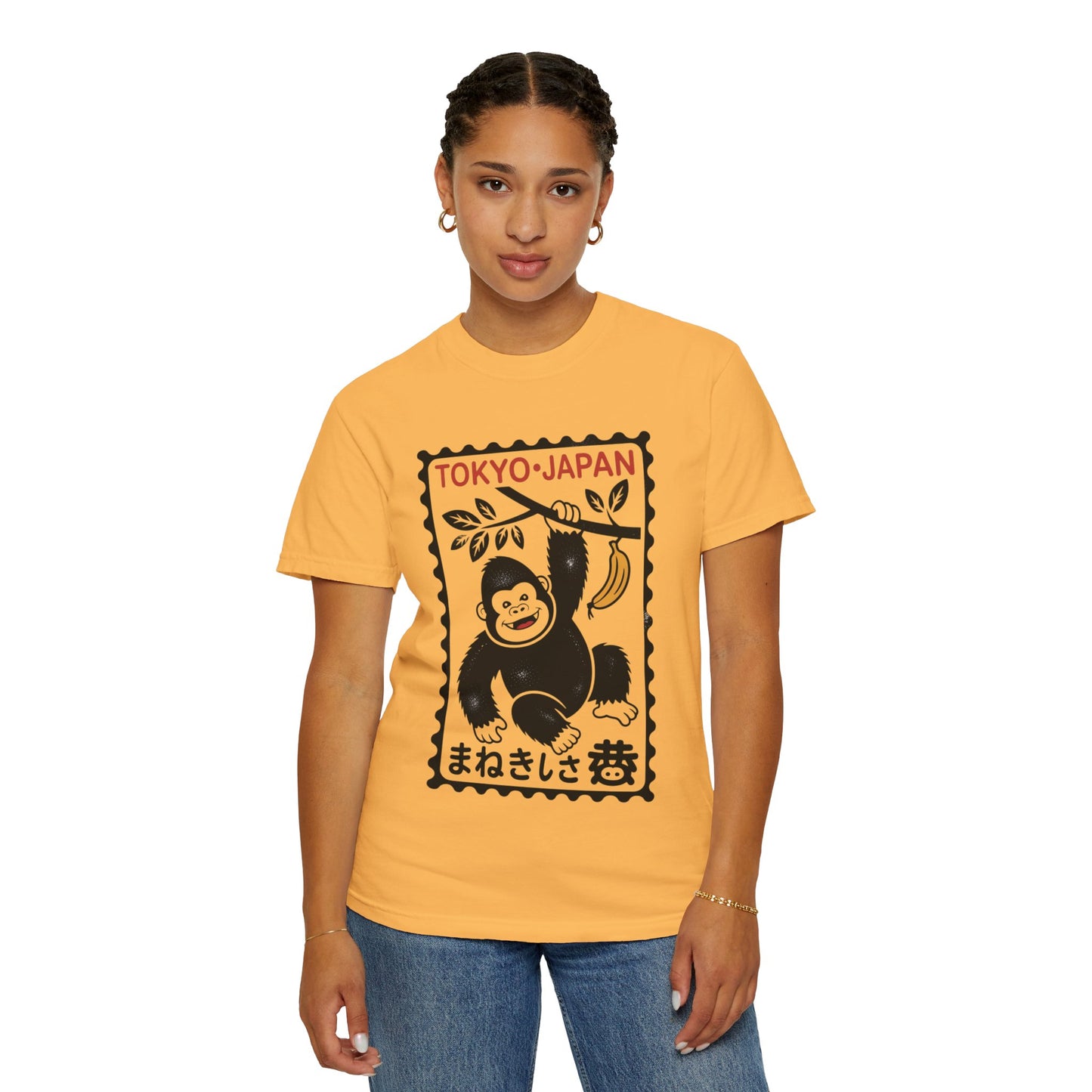 Tokyo Banana Gorilla Tee – Japanese Stamp-Inspired Comfort Colors T-Shirt