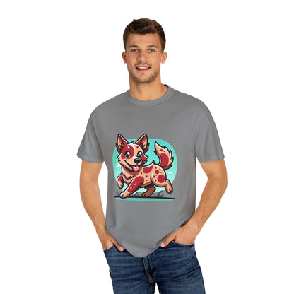 Playful Red Heeler Cartoon Dog T-Shirt – Comfort Colors Unisex Garment-Dyed Tee