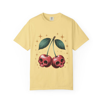 Cherry Skulls Tee – Dark Fruit Comfort Colors Graphic T-Shirt