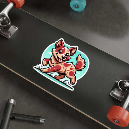 Red Heeler Cartoon Sticker – Cute Australian Cattle Dog Vinyl Decal