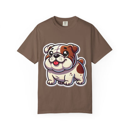 Cute English Bulldog Cartoon T-Shirt – Comfort Colors Unisex Garment-Dyed Tee