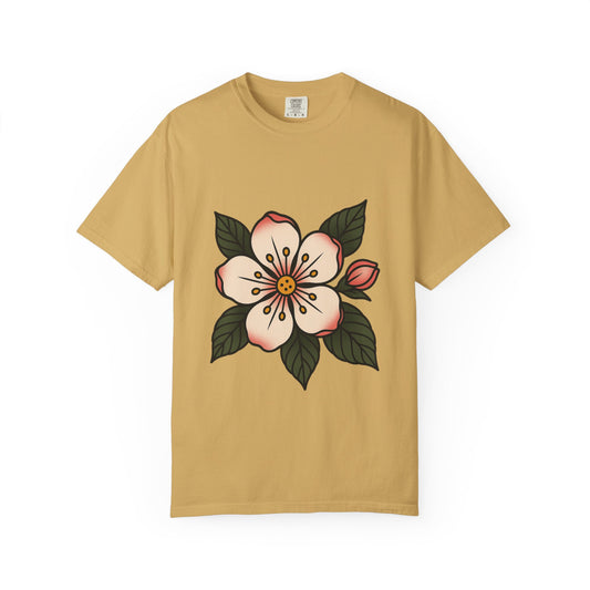 Traditional Blossom Tattoo Tee – Comfort Colors Unisex Garment-Dyed T-Shirt
