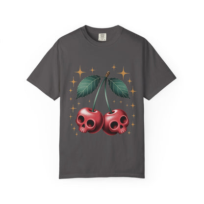 Cherry Skulls Tee – Dark Fruit Comfort Colors Graphic T-Shirt