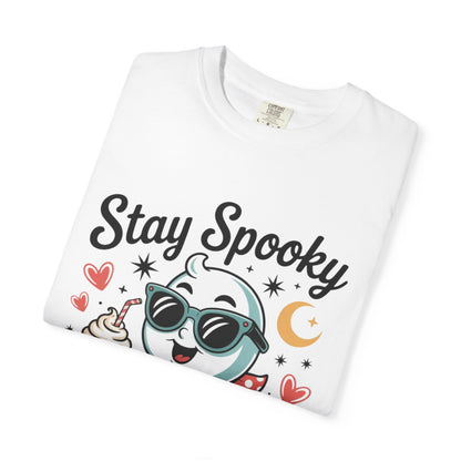 Stay Spooky Sweetheart Tee – Retro Ghost Milkshake Comfort Colors T-Shirt
