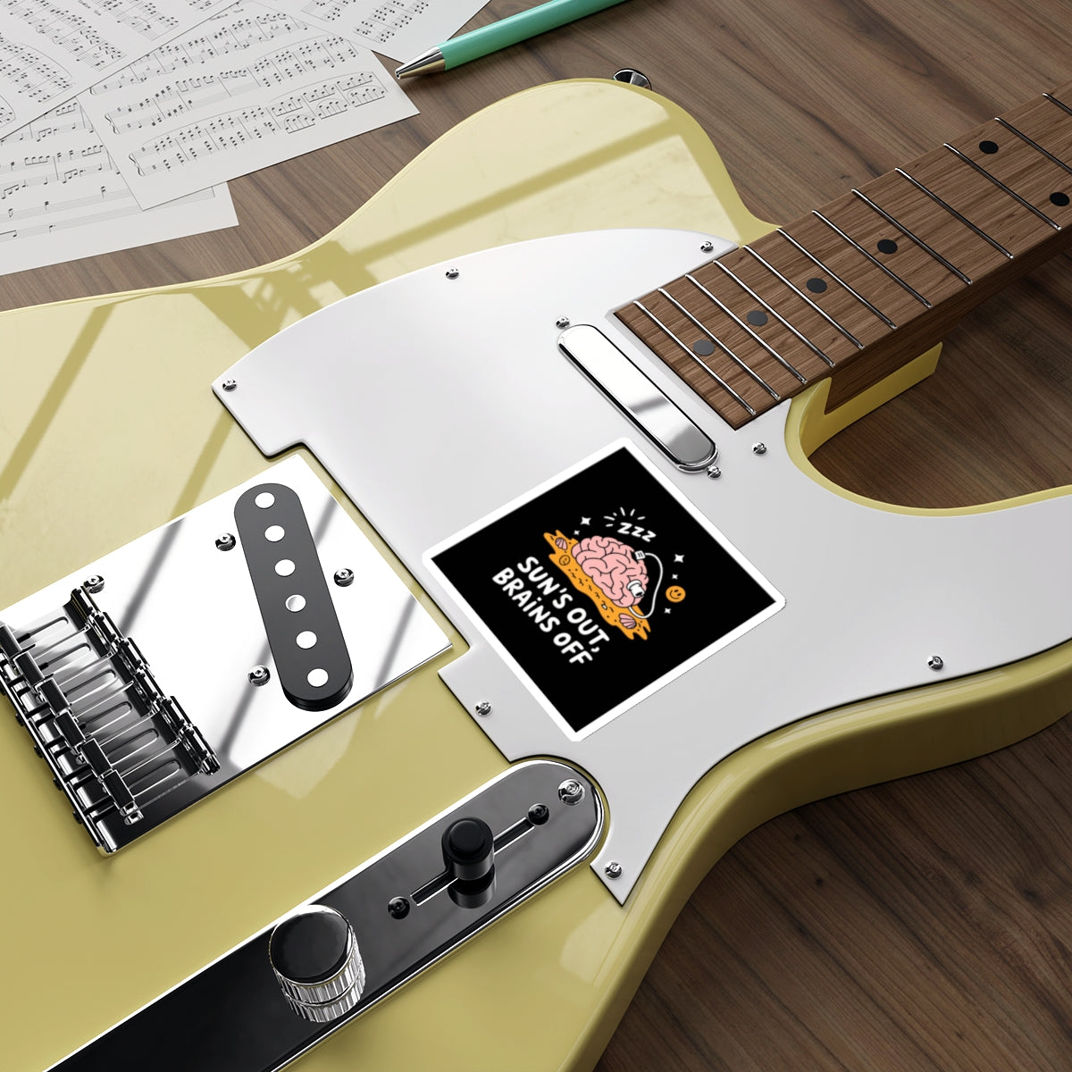 Sun’s Out, Brains Off Sticker – Die-Cut Vinyl Sticker