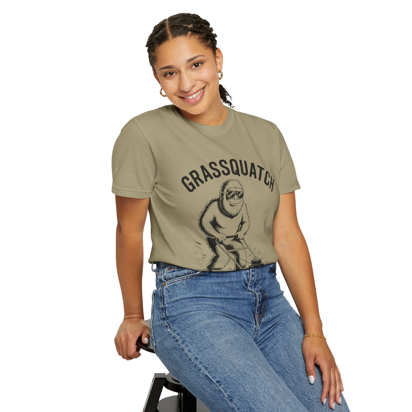 Grassquatch Lawn Mowing Tee – Funny Bigfoot Yardwork Shirt