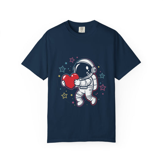 Space Love Astronaut Tee – Cute Heart and Stars Shirt
