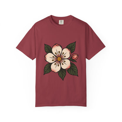 Traditional Blossom Tattoo Tee – Comfort Colors Unisex Garment-Dyed T-Shirt