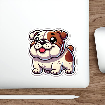 Cartoon Bulldog Sticker – Cute Chubby Puppy Vinyl Decal